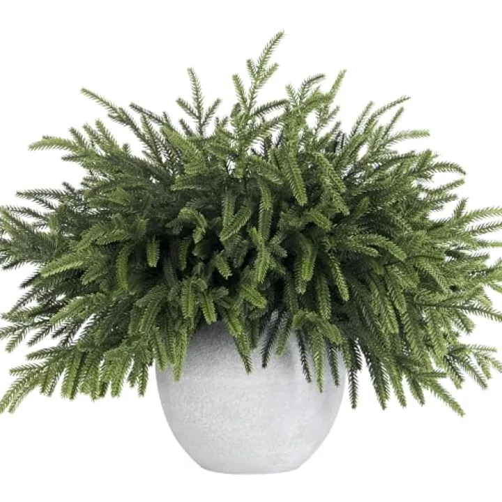 Besteek 16 Pcs Real Touch Christmas Norfolk Pine Stems