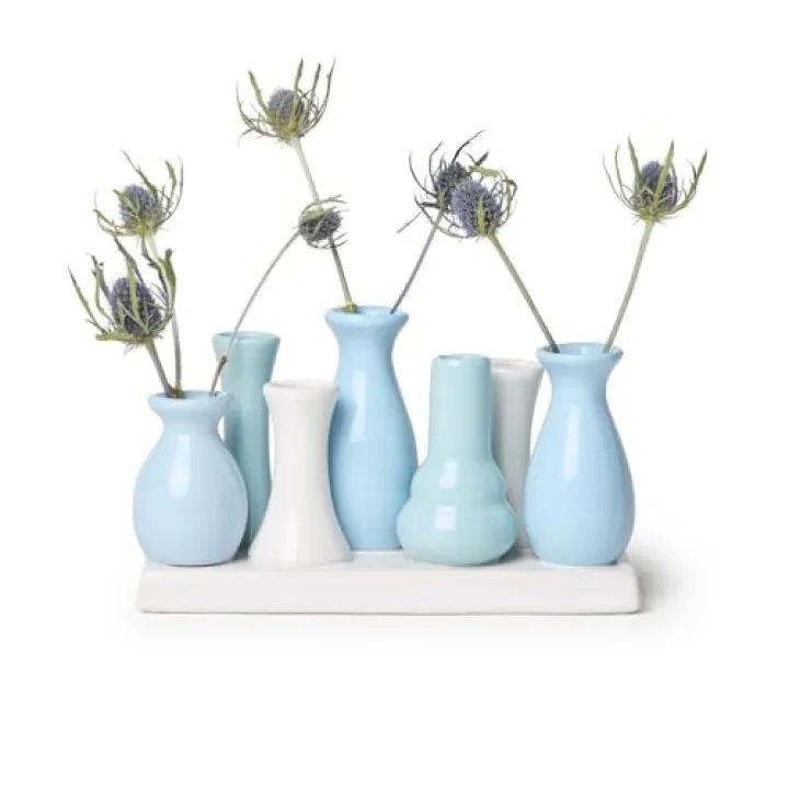 Two's Company Blue Hues Multi Vase, 7.5-Inch, Porcelain