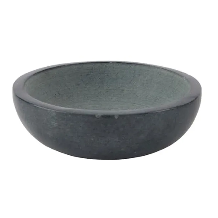 47th & Main Decorative Bowls Soapstone Modern Bowl for Home Décor, 4" Diameter x 1" Deep, Dark Blue/Grey