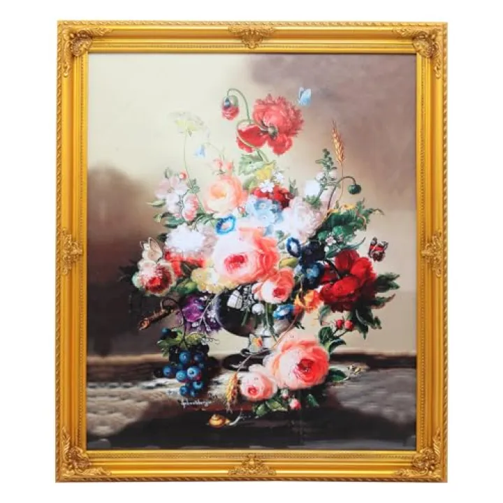 Antique Gold Vintage Picture Frames 20x24 Inch - Wood Vintage Photo Frame with Tempered Glass & Included Oil Painting Artwork, Elegant Wall Decor for Living Room, Bedroom