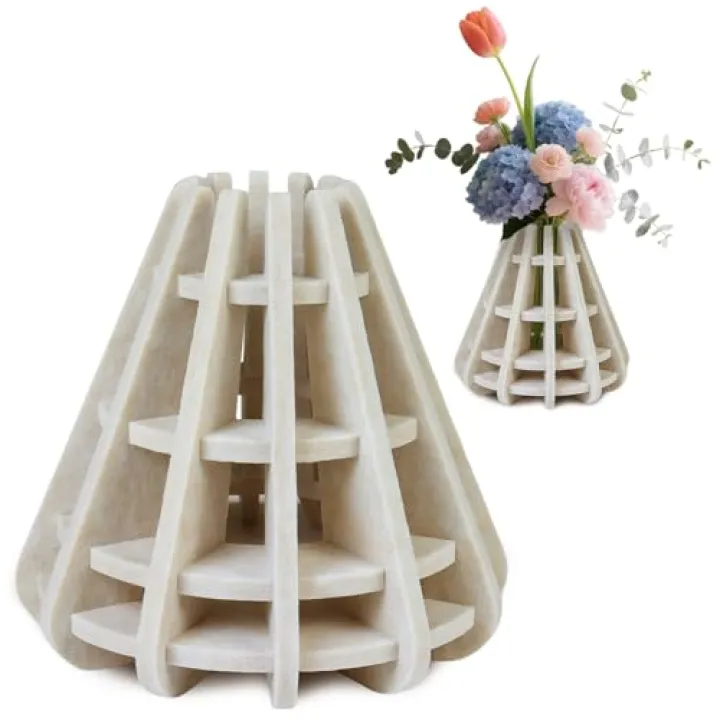 BXI Felt Artificial Flowers Vase - 8 Inch Unbreakable Fake Plants Vase, Creative DIY Faux Dried Flowers Vases, Modern Boho Home Decor for Living Room, Dining Table, Bedroom, Kitchen, Shelf, Entryway