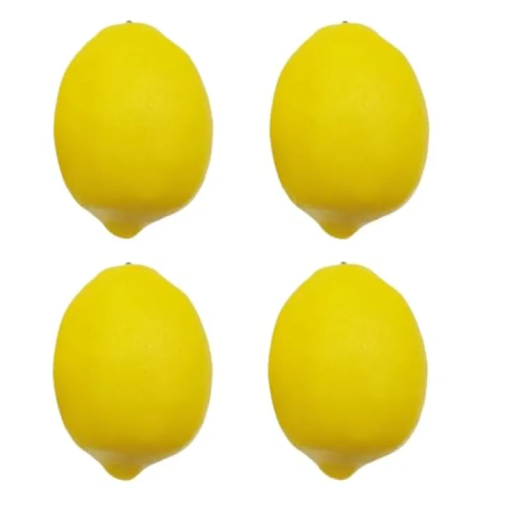 4 Pcs Artificial Yellow Lemons Lifelike Fake Fruit for Home Kitchen Party Decoration Photography Prop Artificial Fruit Artificial Plants and Flowers