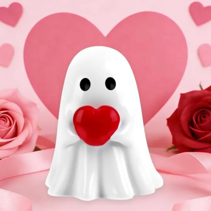 2026 Valentines Day Decorations,Ghost Figurine Ghost Decor,Valentines Day Gifts for Him Her,Ghost Statue Ghost Figurine Haunted Porch Indoor Home Statue,Coffee Table Centerpieces Shelf Mantel Display