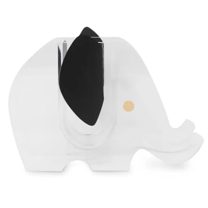 kate spade new york Acrylic Elephant Shaped Vase with Faux Leather Ears, Decorative Mini Planter or Desk Pot (Elephant)