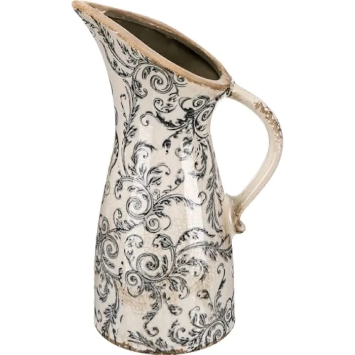 Sawysine 10.2 Inch Vintage Ceramic Vase with Handle Retro Ice Cracked Glaze Porcelain Vase Rustic Farmhouse Centerpiece Table Decorations for Home Decor Table Centerpiece