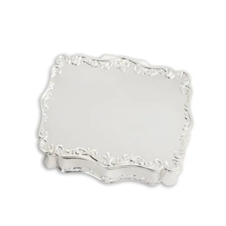 Cherished Moments Rectangle Shaped Jewelry Keepsake Box for Jewelry, Trinkets or Special Treasures, Silver Toned