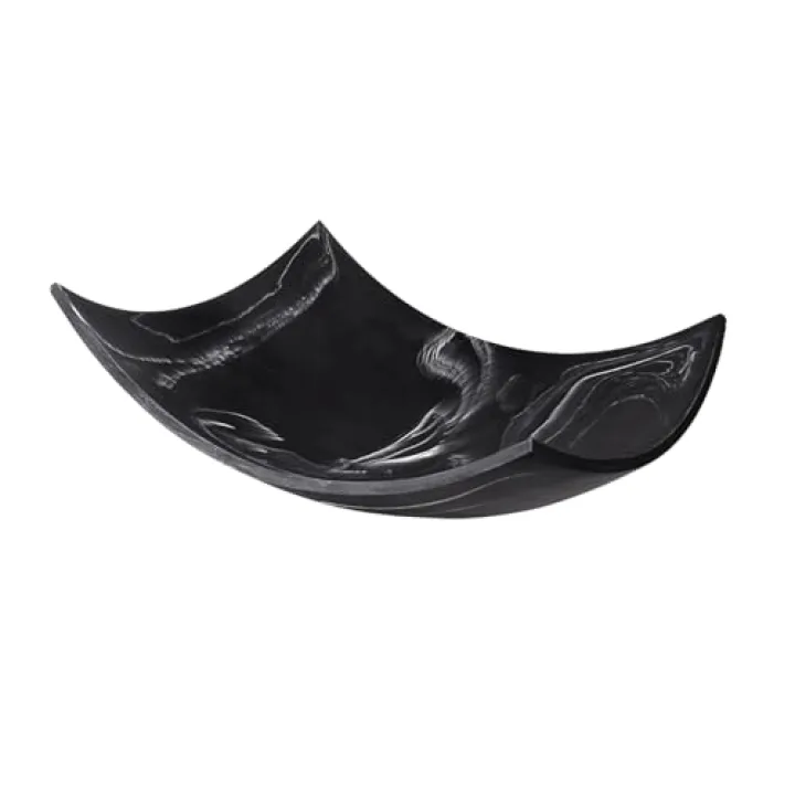 Creative Scents Black Marble Look Decorative Bowl, Coffee Table Decor for Living/Dining Room, Modern Black Catch-All Key Dish Decorations for Entryway, Black Decor - Fruit Bowl for Kitchen Counter