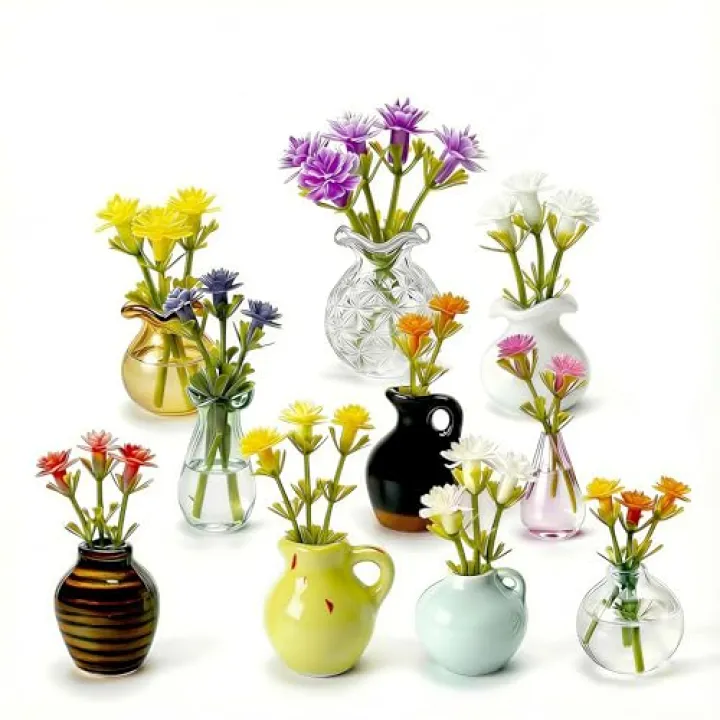 10-Pack Magnetic Mini Bud Vases Gift Set – Mixed Ceramic & Glass Holders for Fridge, Locker & Whiteboard – Upgraded Slam-Proof Magnets – Cute Bulk Gifts for Coworkers, Teachers & Office Decor