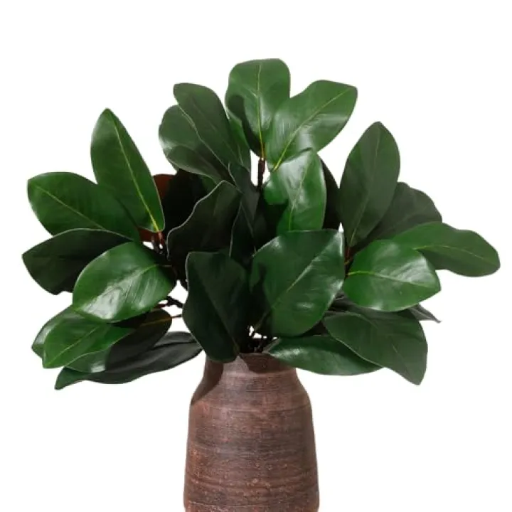 dallisten 3 Pcs Artificial Magnolia Leaves Branches, 20 Inch Real Touch Faux Magnolia Stems Greenery Twigs for Vase, Home, Office, Farmhouse, Wedding and Table Decorations (Green)