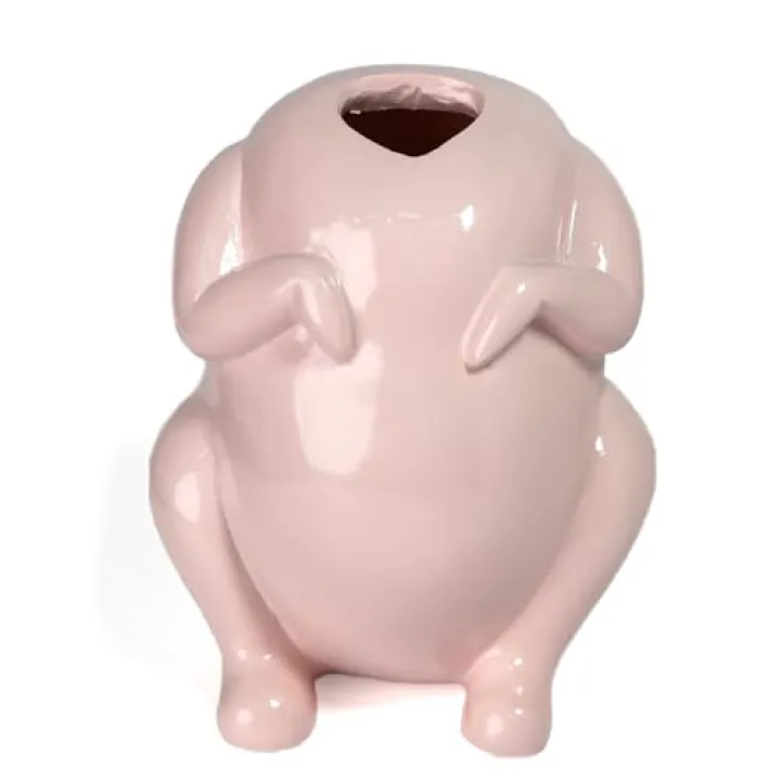 Whimsical Pink Turkey Resin Vase - Unique & Quirky Home Decor, Funky Flower Vase for Desk, Shelf, Office, or Eclectic Spaces, Perfect for Gifts & Centerpieces