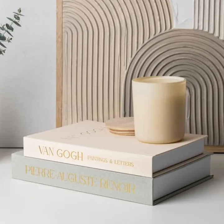 Beautiful Decorative Books for Home Decor – Set of 2 Linen Boxes Enhance Your Coffee Table, Bookshelf or Mantel Decor – Fake/Faux Books for Modern Home Decoration, Photo Storage and as a Keepsake Box