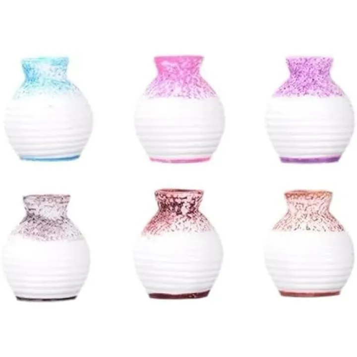 6Pcs Mini Bud Vases Set - Tiny Resin Flower Vases with Ceramic Imitation Design for Micro Flower Arrangements,Fairy Garden Accessories, Tabletop & DIY Landscape,Home Decorations,Gifts for Plant Lovers