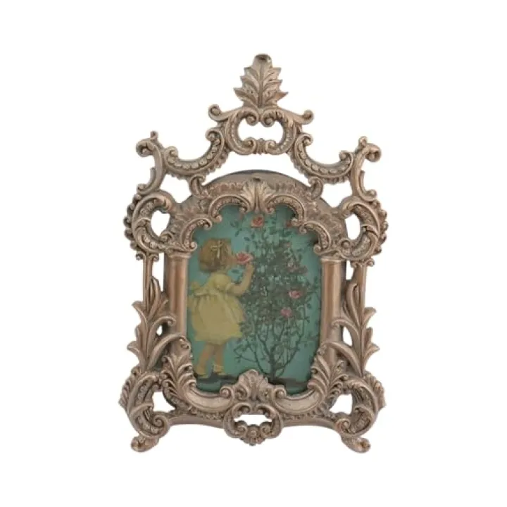 Tighall Vintage Picture Frames, Resin Gold Antique Picture Frames, Vintage European Photo Frame with Glass Front, Tabletop Wall Hanging, Display for 4x6 Inch Photos(Style F)