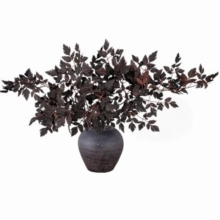 YELIKIT 5 Pcs Artificial Maple Leaves Branches, 31.4" Faux Cimicifuga Plant Leaf Fake Fall Stems Plants for Vase, Faux Plants for Home Autumn Halloween Thanksgiving Party Table Centerpiece Decor
