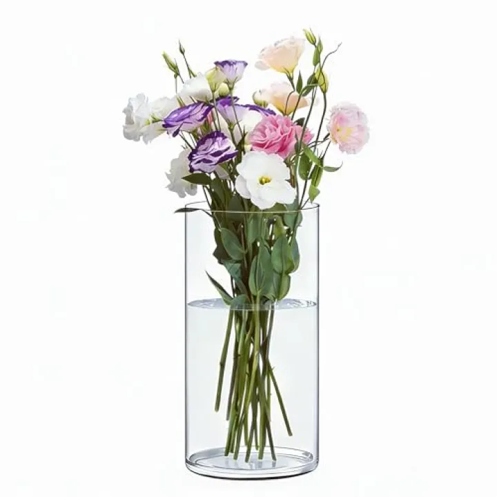 Acrylic Flower Vase Cylinder, 7.86" Tall Clear Plastic Vase for Centerpieces - Shatterproof Wedding, Event & Home Decor Vase, 3.94"X7.86" Tall Round - Clear