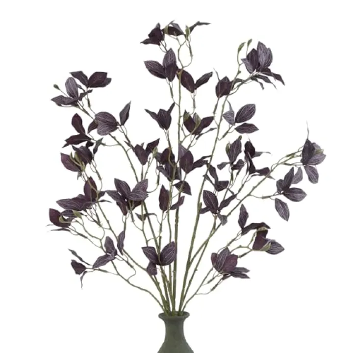 DuHouse 6 Pcs Artificial Greenery Branches Fake Greenery Stems Artificial Plants for Vase Filler, Faux Leaves Branches for DIY Home Centerpieces Table Decor(Plum)