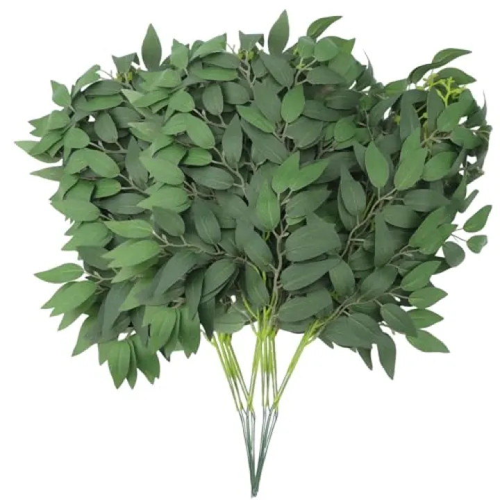 ZestNova 20Pcs Italian Ruscus Greenery, 23" Artificial Greenery Stems Silk Green Leaves, Greenery Decoration for Centerpieces Wedding Arch Flower Bouquet Table Room Wall Decor