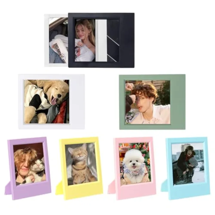 CAIYOULE Picture Frame for Polaroid Now 3rd/Now+/I-Type/600/Flip/SX-70 Instant Camera 4.2x3.5 Film Photo, Photo Frame for Polaroid Films, Home, School and Office Tabletop Display, 7 Packs Colorful