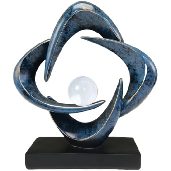 HODESumPure Abstract Art Sculpture Decorative Objects Home Decor Accents for Living Room tv Cabinet, Side Table, Bookshelf, Coffee Table, Dining Table Center Decor Items (Blue L)