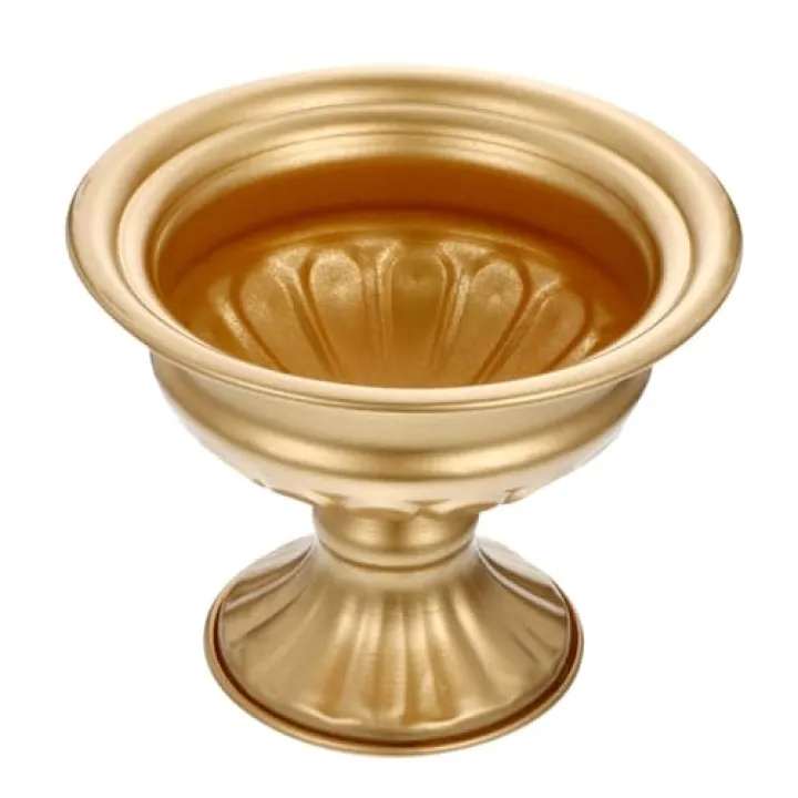 PRETYZOOM Retro Iron Decorative Vase, Golden Metal Floral Flowerpot for Home Décor, Vintage Iron Flower Container Suitable for Flower Arrangement and Living Room Display