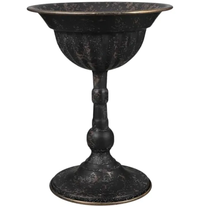 Levemolo Vintage Iron Trophy Vase for Flower Arrangement Black Metal Decorative Flower Vase for Home and Wedding Table Centerpiece Retro Style Décor