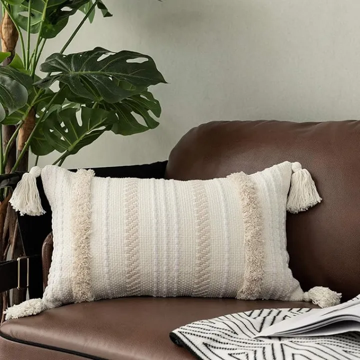 OJIA Lumbar Decorative Boho Throw Pillow Cover
