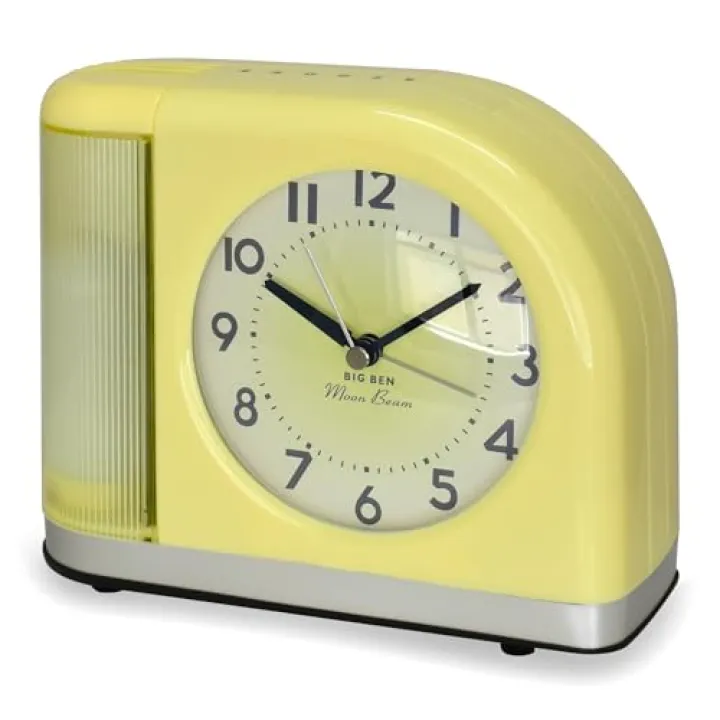 Westclox Big Ben Moon Beam Quartz Analog Alarm Clock Yellow with USB 44000Y