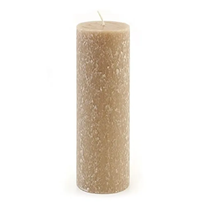 Root Candles Unscented Pillar Candles Beeswax Enhanced Textured Timberline™ Pillar Candle, 3 x 9-Inch, Taupe