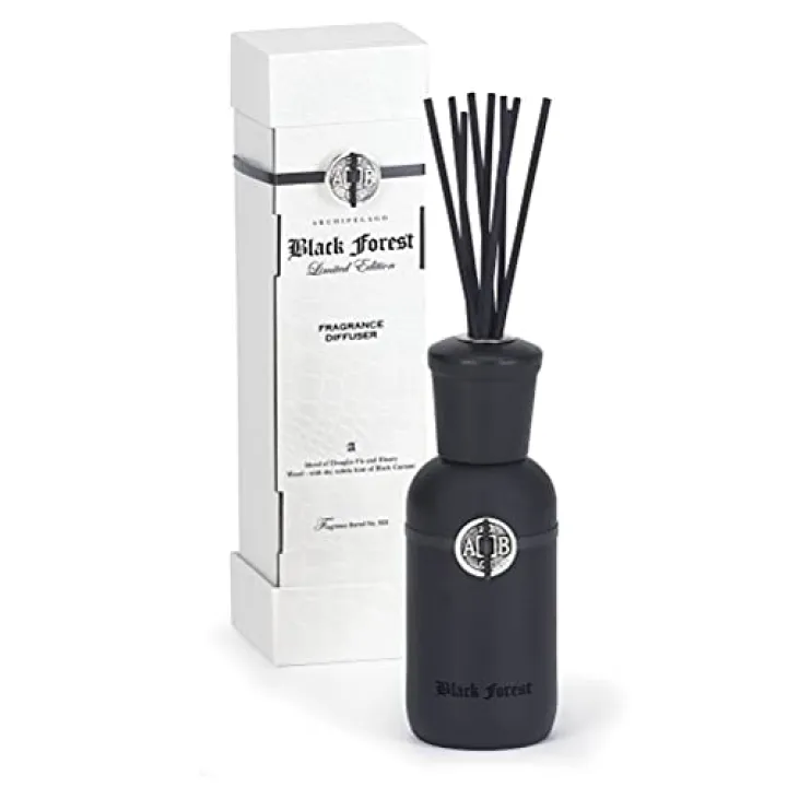 Archipelago Botanicals Black Forest Reed Diffuser, Home Fragrance Reed Diffuser, Includes Fragrance Oil, Decorative Wooden Cap & 10 Diffuser Reeds, Perfect for Home, Office or Gift, 7.85 fl oz