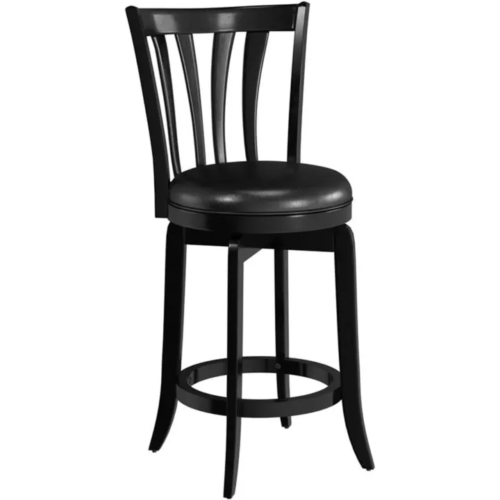 Hillsdale Savana Wood Kitchen Counter Height Stool, 29.5" High, Black