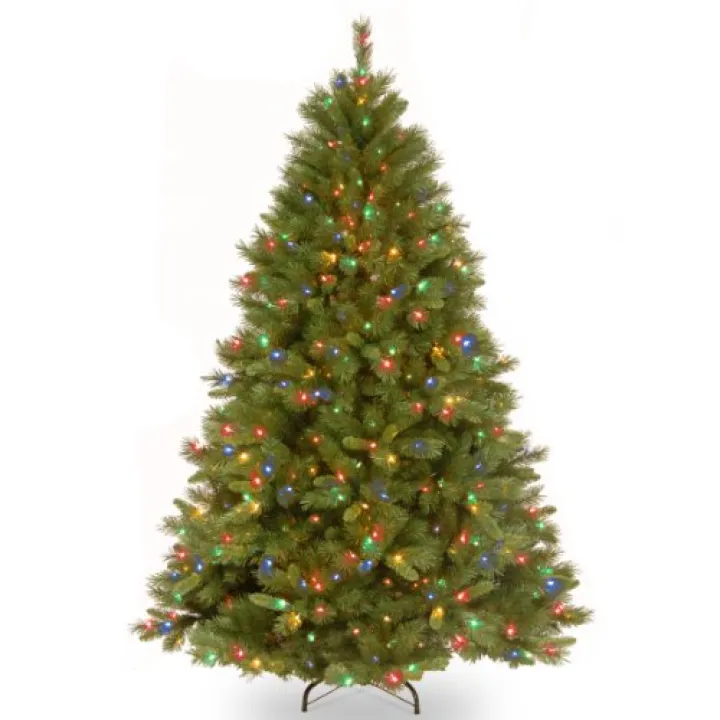 National Tree Company 7.5 ft Pre-Lit Winchester Pine Artificial Christmas Tree, 500 Multicolor Lights, 1,198 Tips, Includes Stand, Green