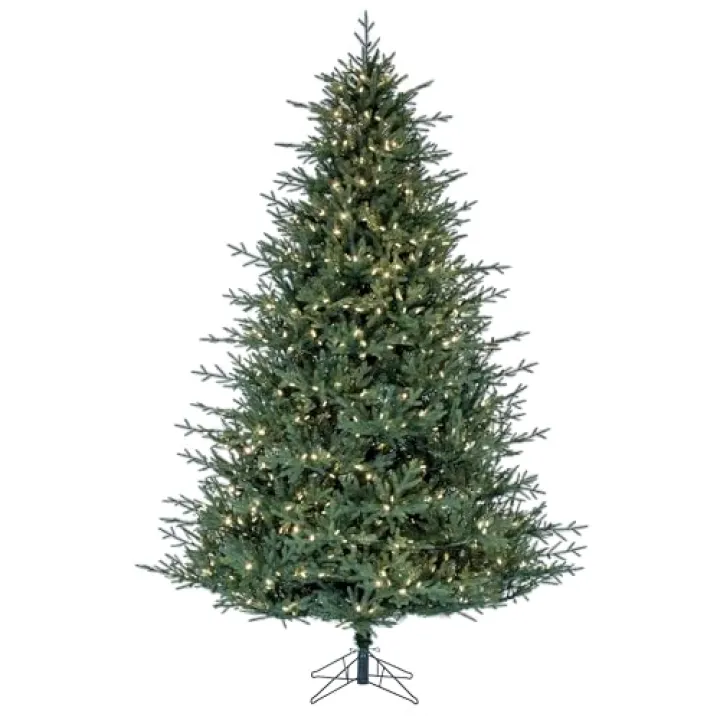 Vickerman 7.5' Itasca Fraser Artificial Christmas Tree, Warm White LED Dura-lit Lights - Lifelike Indoor Seasonal Home Decor - Maintenance Free Faux Fraser Christmas Tree