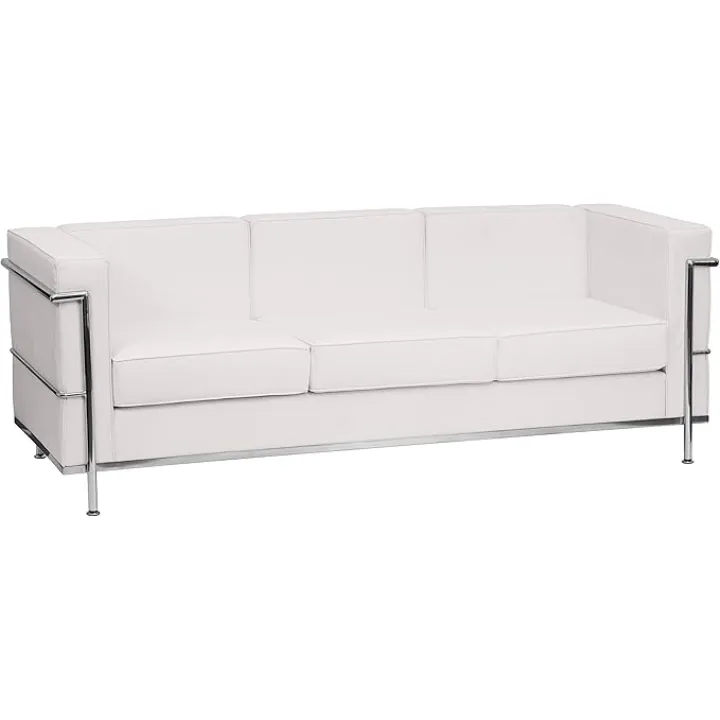 Flash Furniture HERCULES Regal Series Contemporary White LeatherSoft Sofa with Encasing Frame