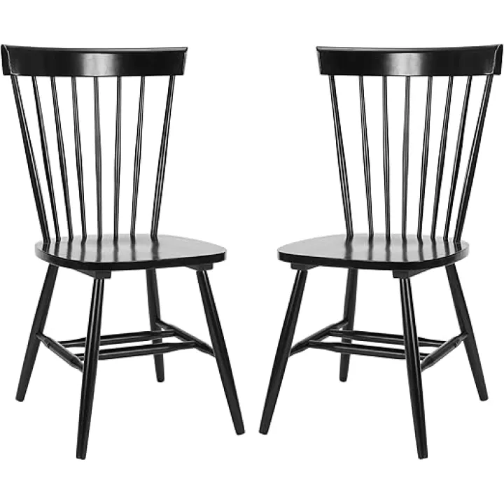 SAFAVIEH Parker Spindle Windsor Set of 2 Dining Chair, 17, Black
