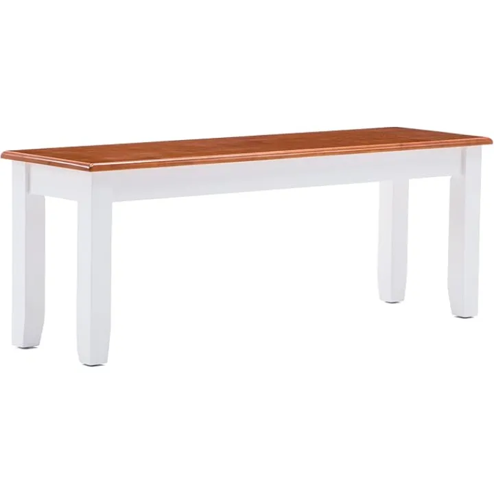 Boraam Bloomington Bench, Dining Height, Cream/Honey Oak