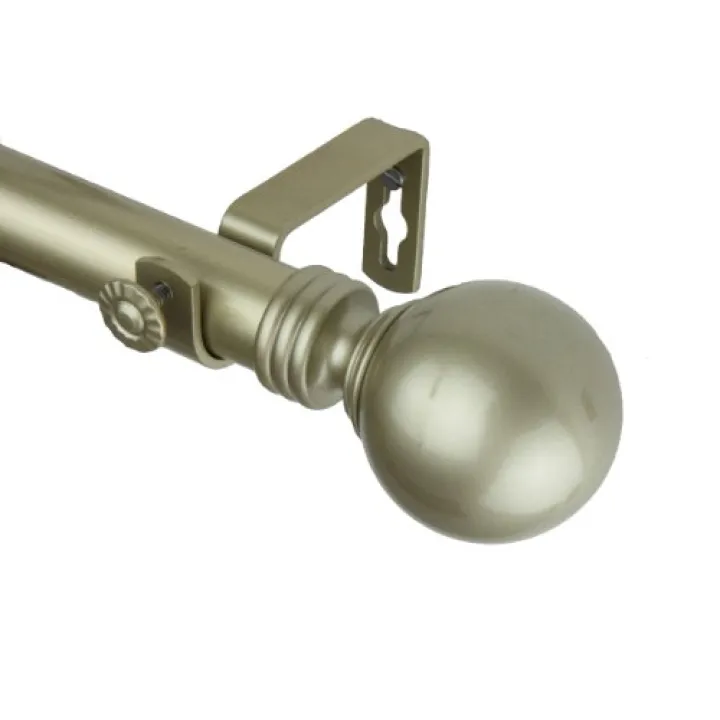 A&F Rod Decor - Ball Curtain Rod 1 inch diameter, 48-84 inch - Light Gold