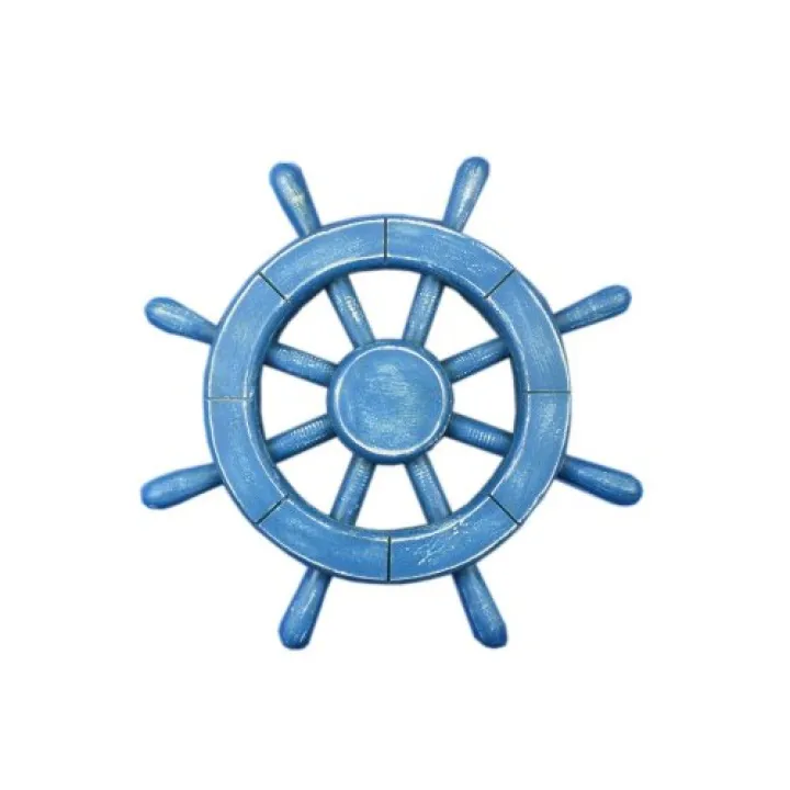 Handcrafted Model Ships Rustic All Light Blue Ship Wheel 12" - Ship Wheel Decoration - Beach Theme