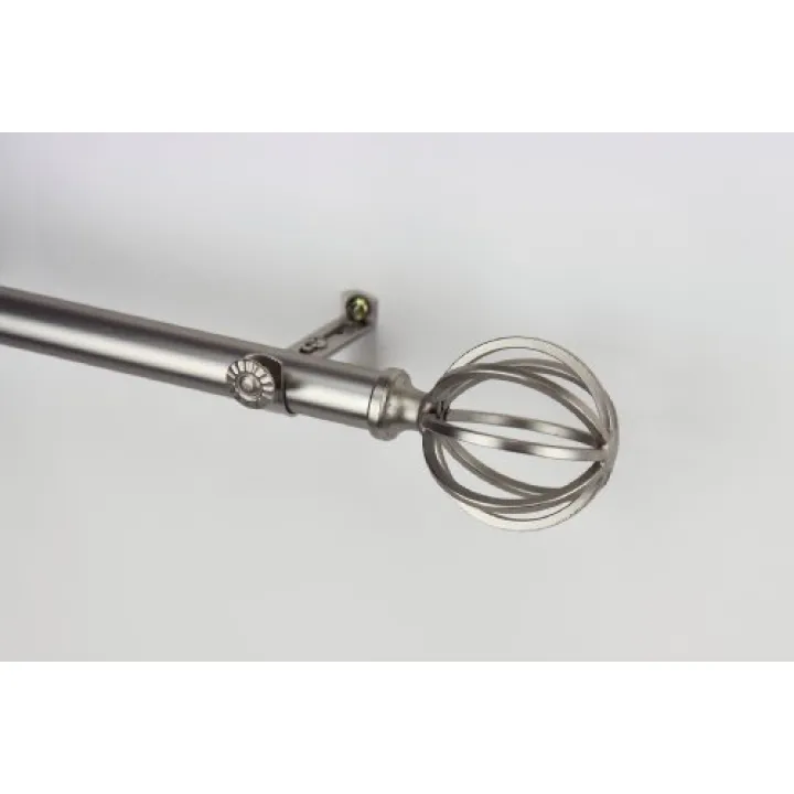 A&F Rod Decor - Wire Ball Curtain Rod 130-235 inch - Satin Nickel