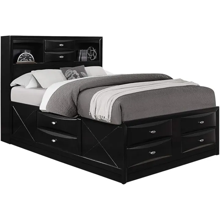 Global Furniture Linda Black Queen Bed
