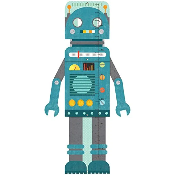 Petit Collage Folding Growth Chart, Blue Robot