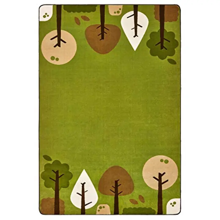 Carpets for Kids 33757 KIDSoft Tranquil Trees Quiet Room Area Rug 7ft 6in x 12ft Rectangle Green