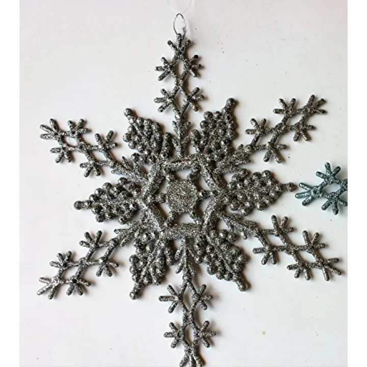 Christmas Ornament Big Decoration 10.5 Inch Snowflake (Silver)