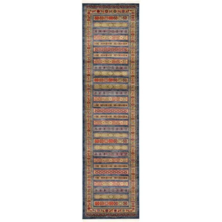 Unique Loom Fars Collection Area Rug - Pasadena (2' 7" x 10' Runner, Blue/ Light Blue)