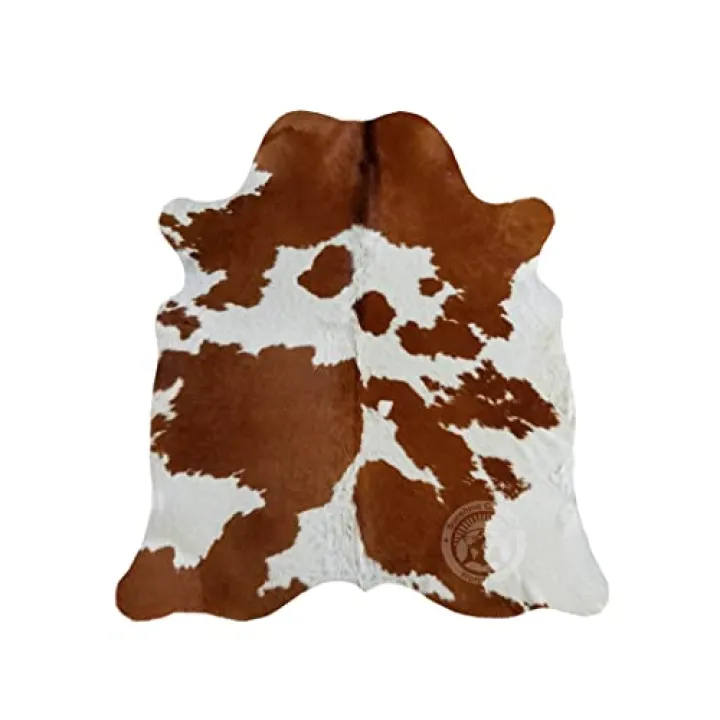 Sunshine Cowhides 100% Genuine Brown and White Cowhide Rug - Modern Style Animal Skin Rug & Floor Carpet for Living Room, Bedroom, Kitchen & More - Extra Large (6x7-8 Ft.)