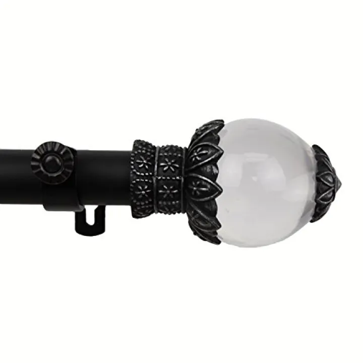 A&F Rod Decor - Luminous Curtain Rod 1 inch Diameter, 160-240 inch - Black