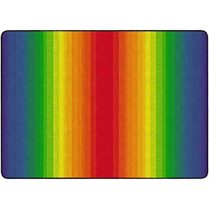 Flagship Carpets Rainbow Area Rug for Kids Classroom, Home Learning Area, Playroom Mat or Childrens Bedroom Carpet, 6' x 8'4", Rectangle