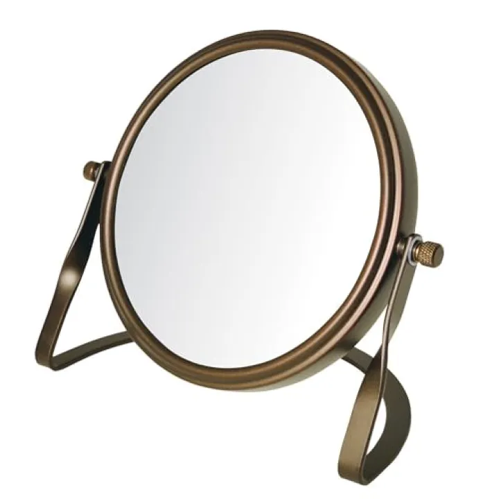 Small 5X Magnifying Mirror - 5.5" Makeup Mirror in Bronze Finish - Model MC113BZP