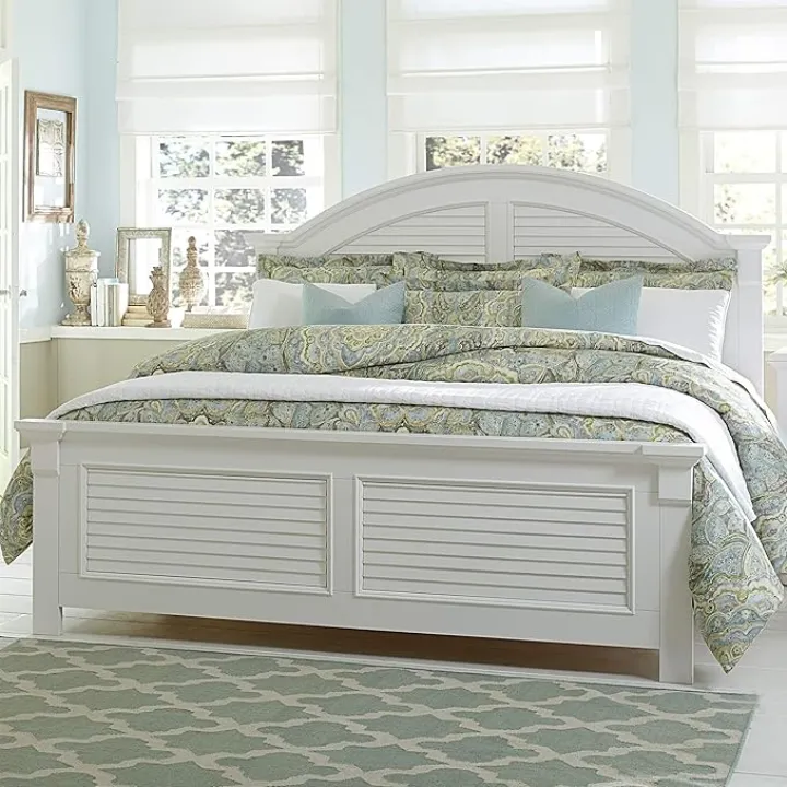 Liberty Furniture Industries Summer House I Queen Panel Bed, Oyster White