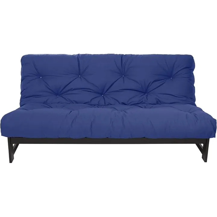 Mozaic Full Size 5-inch Cotton Twill Futon Mattress, Blue