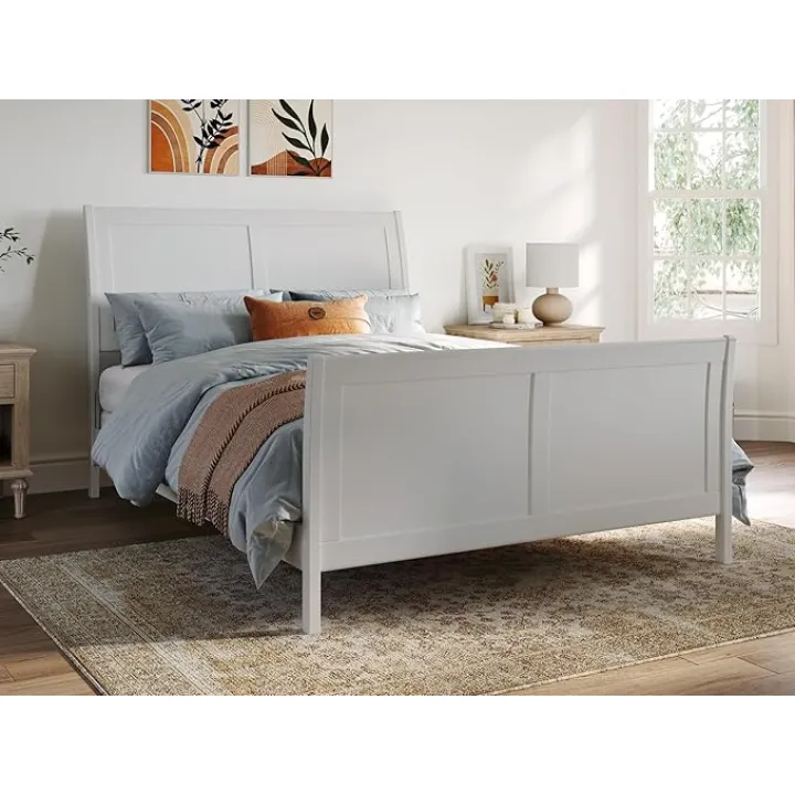 AFI Portland Full Size Bed with Matching Footboard in White